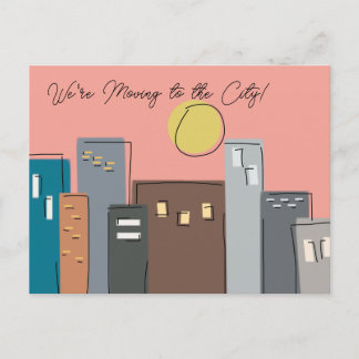 Minimalist Moving to the City Urban Artwork  Postcard