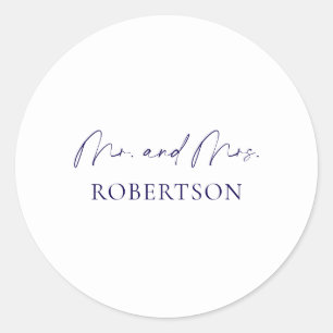 Minimalist Mr. & Mrs. Sticker – White Background