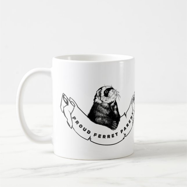 Minimalist mug for ferret enthusiasts (Left)