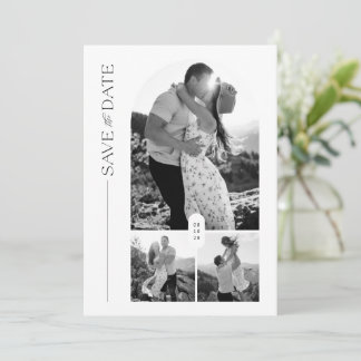 Minimalist Multi Photo Arch Wedding Save The Date