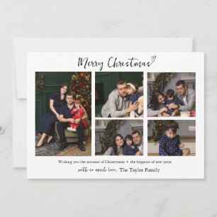 Minimalist Multi Photo Family Christmas Card