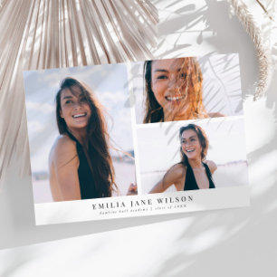 Minimalist Multi Photo Graduation Announcement