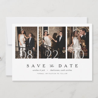 Minimalist Multi Photo Wedding Save the Date
