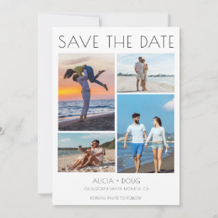 Minimalist Multi-photo Wedding Save the Date