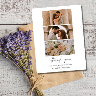 Minimalist Multi-Photo Wedding Thank You  Postcard