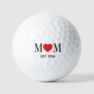 Minimalist Mum with Red Heart Golf Balls