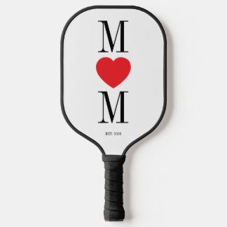 Minimalist Mum with Red Heart Pickleball Paddle