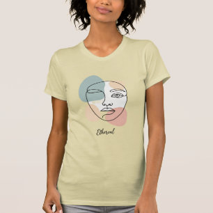 "Minimalist Muse" Geometric Line Art Tee