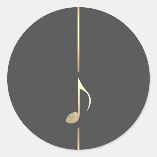 Minimalist Music Gold Eighth Note Sticker (Front)
