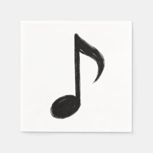 Minimalist Musical Note – Ink Brush Style on Napkin