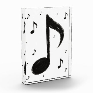 Minimalist Musical Note – Ink Brush Style on Photo Block