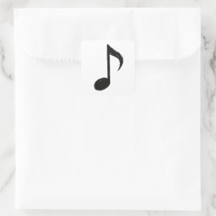 Minimalist Musical Note – Ink Brush Style on  Square Sticker