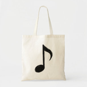 Minimalist Musical Note – Ink Brush Style on Tote Bag