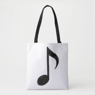 Minimalist Musical Note – Ink Brush Style on Tote Bag