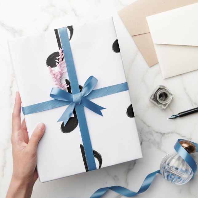 Minimalist Musical Note – Ink Brush Style on  Wrapping Paper (Gifting)