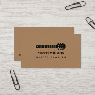 Minimalist Musician Business Card with Guitar Neck