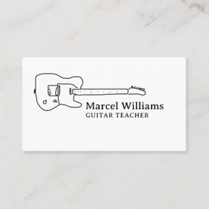 Minimalist Musician Guitar Business Card