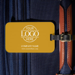 Minimalist Mustard Corporate Company Business Logo Luggage Tag