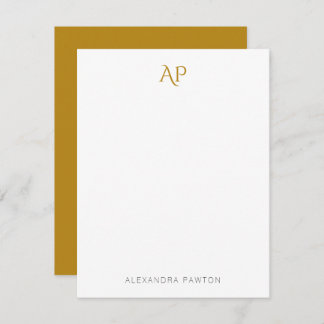 Minimalist Mustard Yellow Custom Name Personal Card