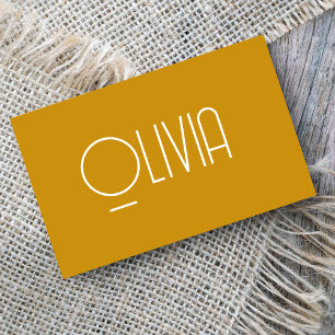 Minimalist Mustard Yellow Mute Retro Business Card