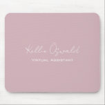 Minimalist Muted Pink Monogrammed Mouse Mat<br><div class="desc">A simple and elegant full name monogram and occupation design.</div>