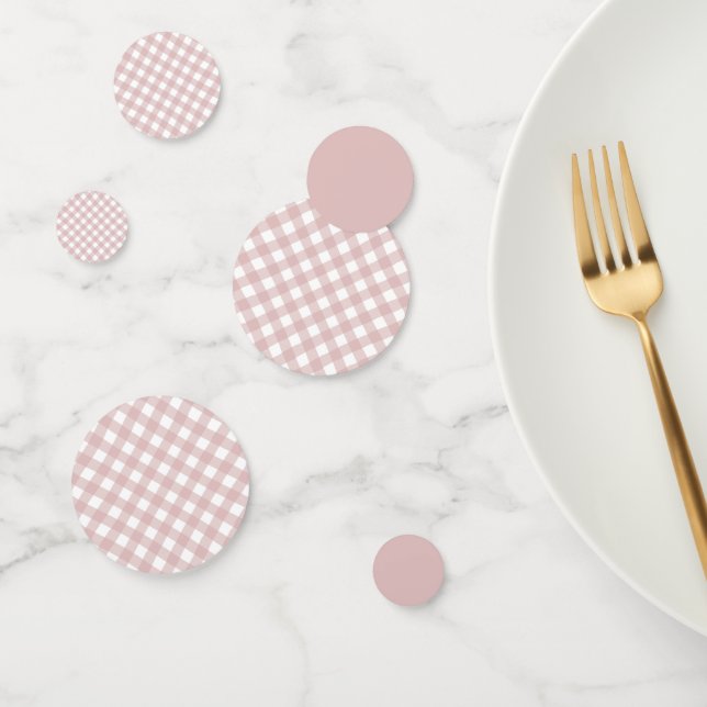 Minimalist Muted Pink Shade Plaid Pattern Confetti (Group)