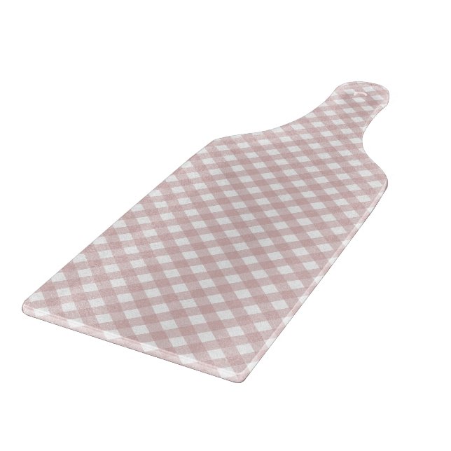 Minimalist Muted Pink Shade Plaid Pattern Cutting Board (Corner)
