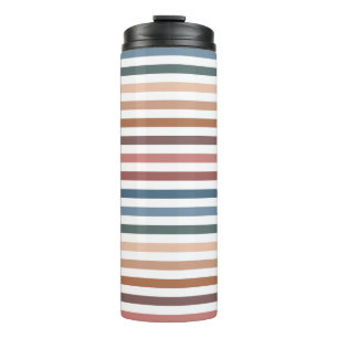 Minimalist Muted Rainbow Lines Thermal Tumbler