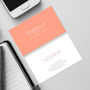 Minimalist Name   Sans Serif Font Type   Peach Business Card
