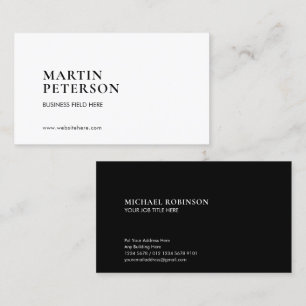 Minimalist Name   Serif Font Type   White Business Card
