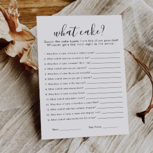 Minimalist Name That Cake Bridal Shower Game  Invitation