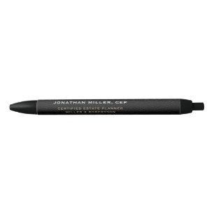 Minimalist Name Title Company Typographic Black Ink Pen