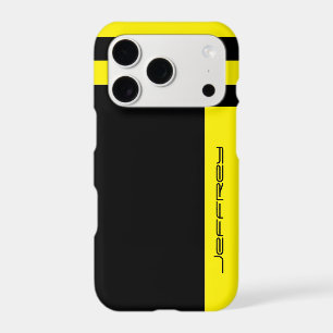 Minimalist, Name, Yellow & Black Two Way Stripe