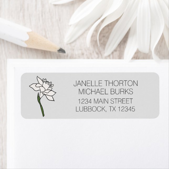 Minimalist Narcissus Address Label (Insitu)