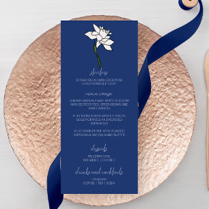 Minimalist Narcissus Flower Wedding Menu