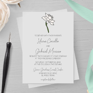 Minimalist Narcissus Wedding Invitation