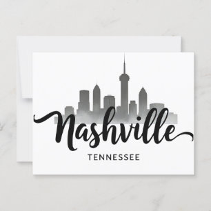 Minimalist Nashville Skyline, Tennessee City   Postcard