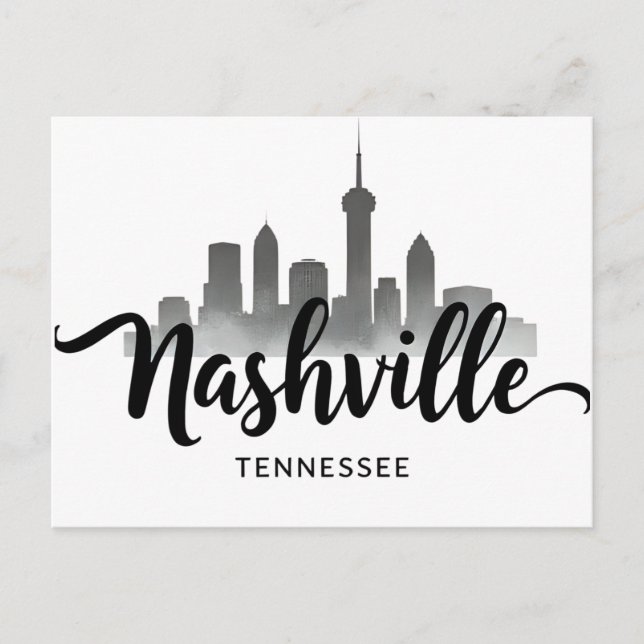 Minimalist Nashville Skyline, Tennessee City   Postcard (Front)