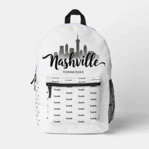 Minimalist Nashville Skyline, Tennessee City   Printed Backpack