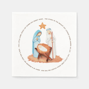 Minimalist Nativity Away In A Manger Lyrics Napkin