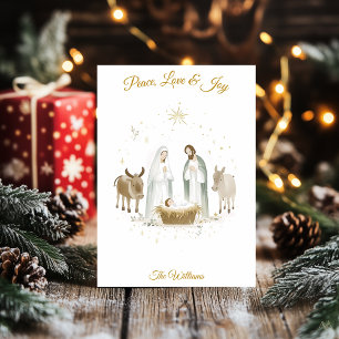 Minimalist Nativity Scene Christmas Peaceful Card