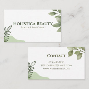 Minimalist Natural Elegant Soft Green Clean Modern Business Card
