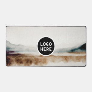 Minimalist Natural Watercolor Abstract Pattern Desk Mat