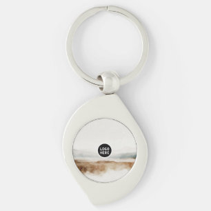 Minimalist Natural Watercolor Abstract Pattern Key Ring