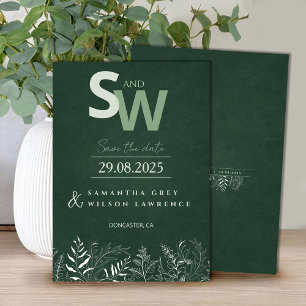 Minimalist Nature-inspired Leafy Save the Date Invitation
