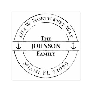 Minimalist Nautical Anchors Return Address Self-inking Stamp