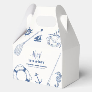 Minimalist Nautical Fishing Boy Baby Shower Favour Box