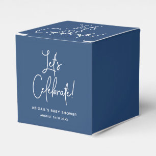 Minimalist Navy Blue Baby Shower Favour Box