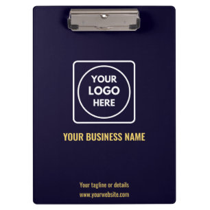 Minimalist Navy Blue Company Logo clipboard