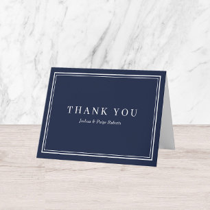 Minimalist Navy Blue Elegant Custom Thank You